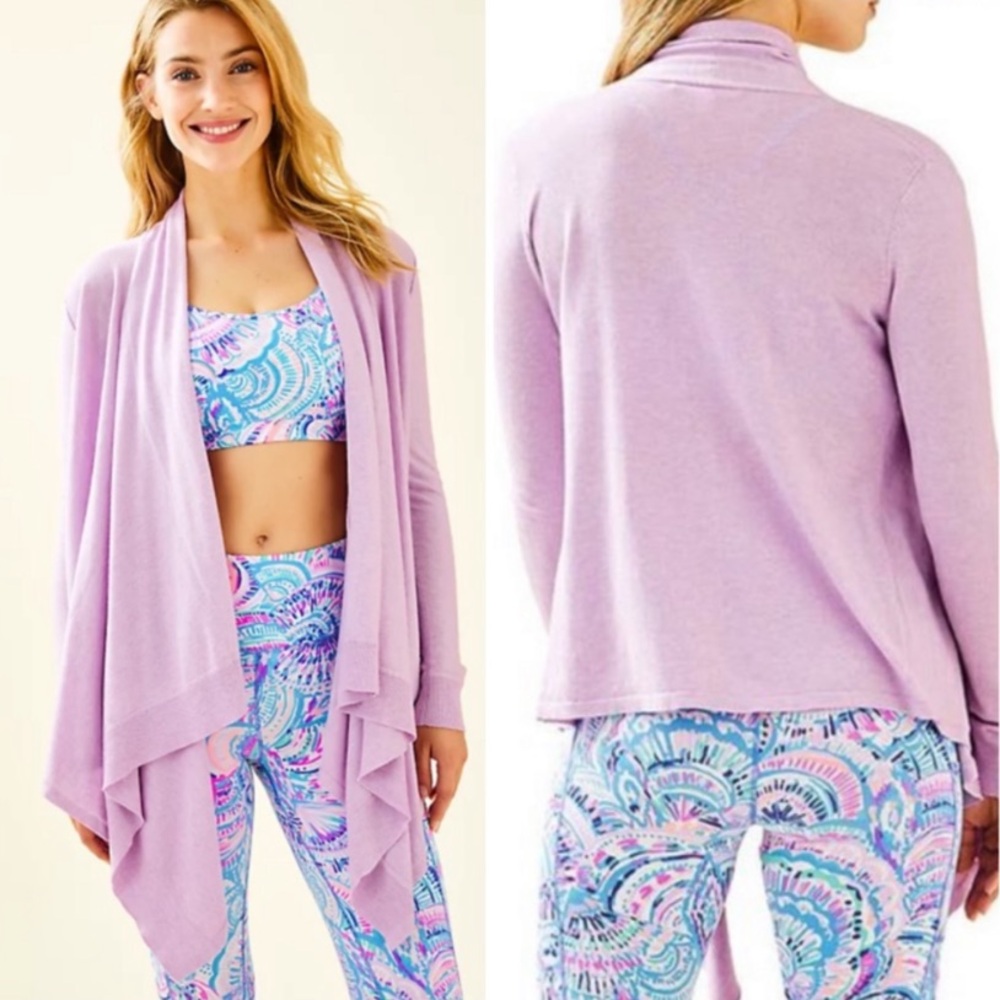 Lilly Pulitzer CoolMax Heathered Lilac Fressia Danique Cardigan - Size Large